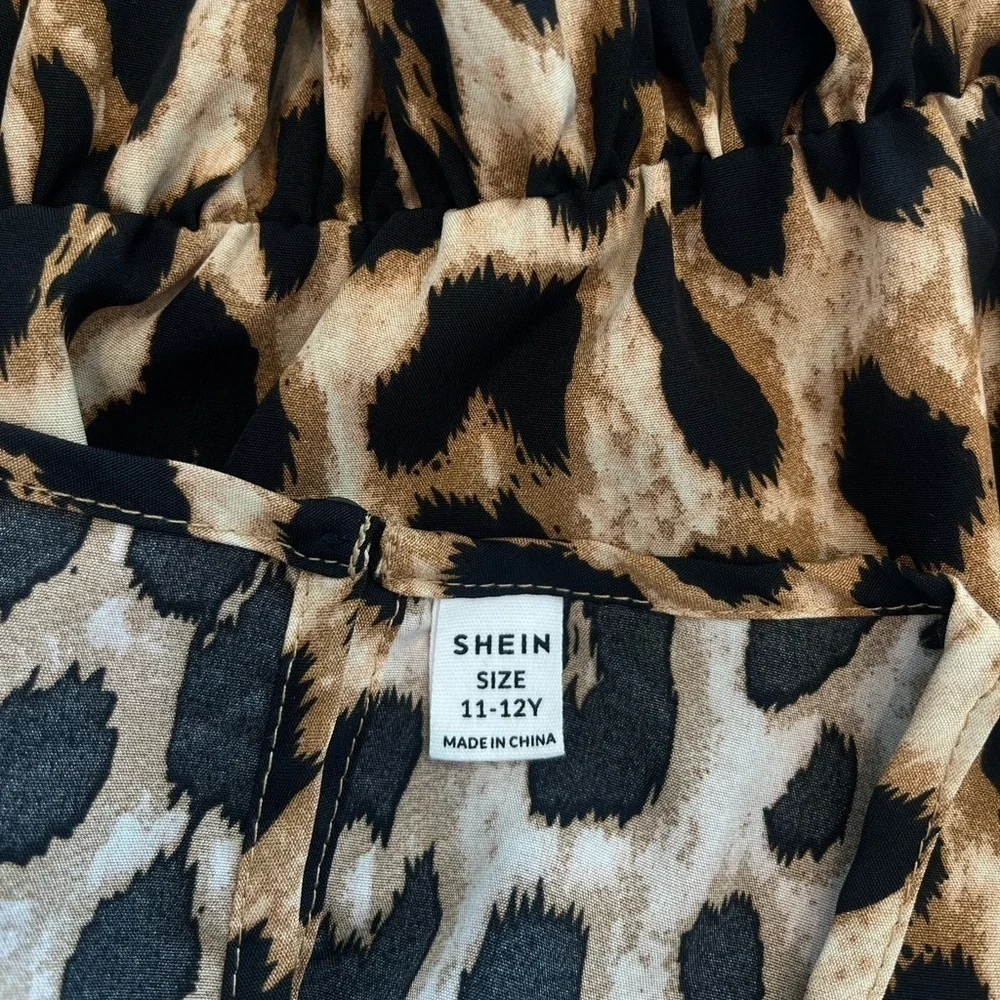 Shein Leopard Animal Print Dress Youth Girls size 11/12Y